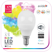 Avide LED žiarovka 5,5W E14 RGB+W SMART s WiFi